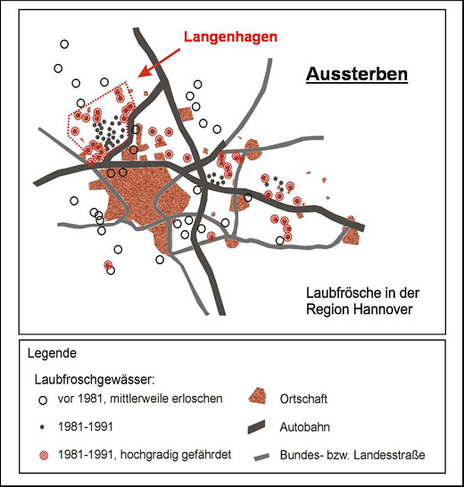 Laubfrosch-Vorkommen um Hannover © U. Manzke