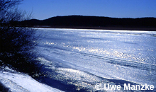Die zugefrorene Elbe mit Blick auf Hitzacker im Winter 1995/96 © U. Manzke pic